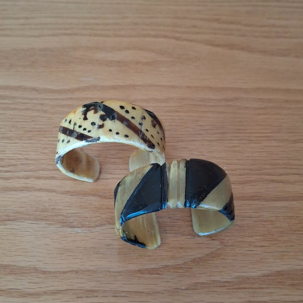 Lot of Two Horn Cuff Bracelets